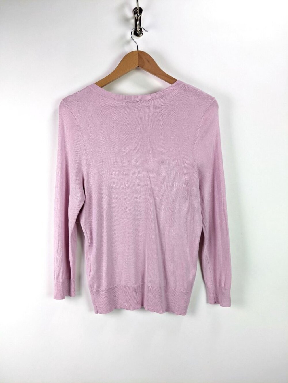 Halogen Womens Crew Neck Button Front Cardigan in Pink Size M - Picture 2 of 4